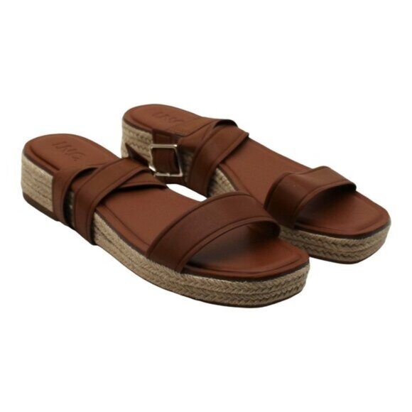 Inc Womens Brown 1 Platform Padded Ankle Strap Slip Resistant Havilah Open Toe W - Picture 2 of 8